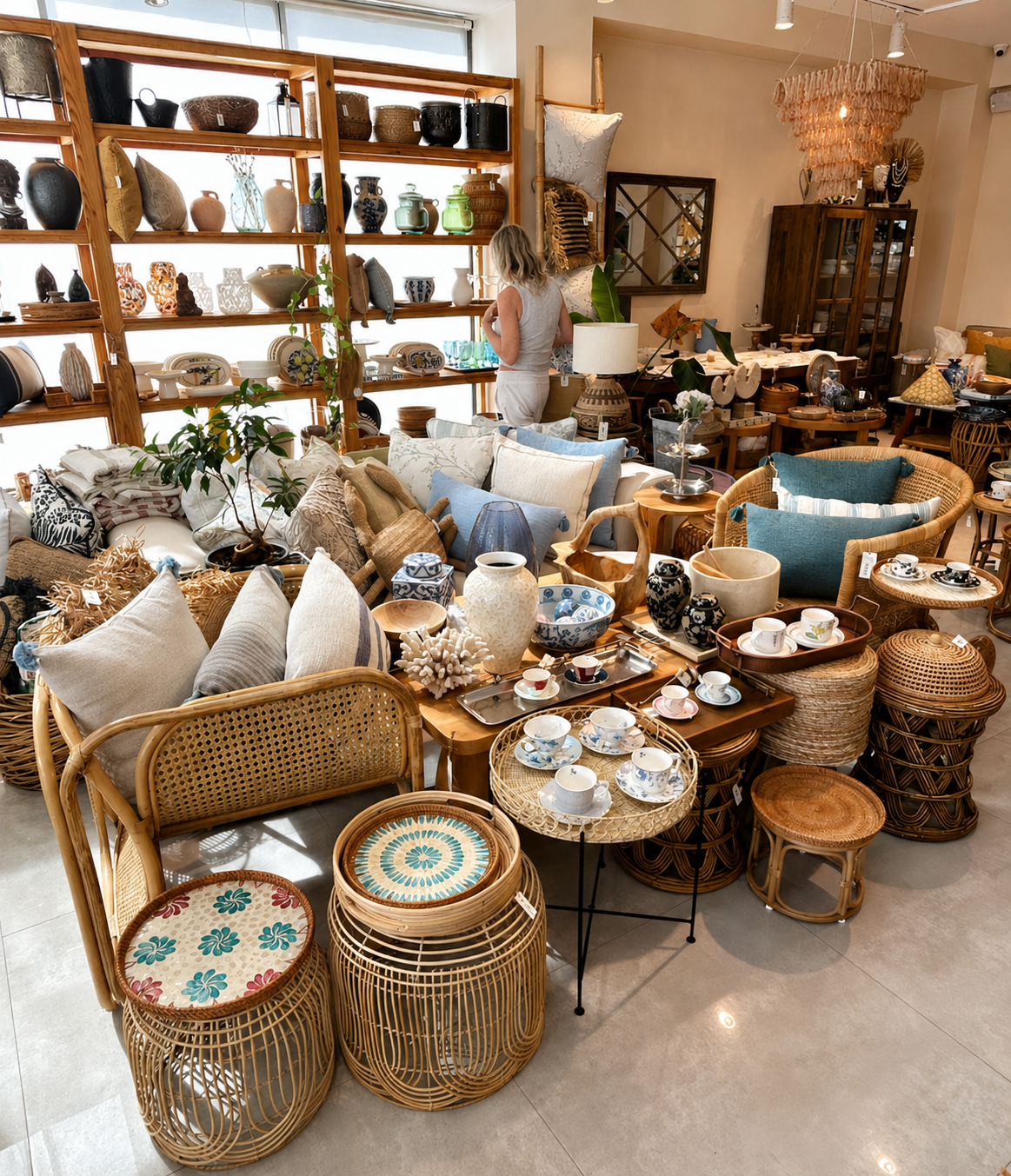 Mixa Interiors Bodrum mağaza iç mekanı ve doğal ev ürünleri